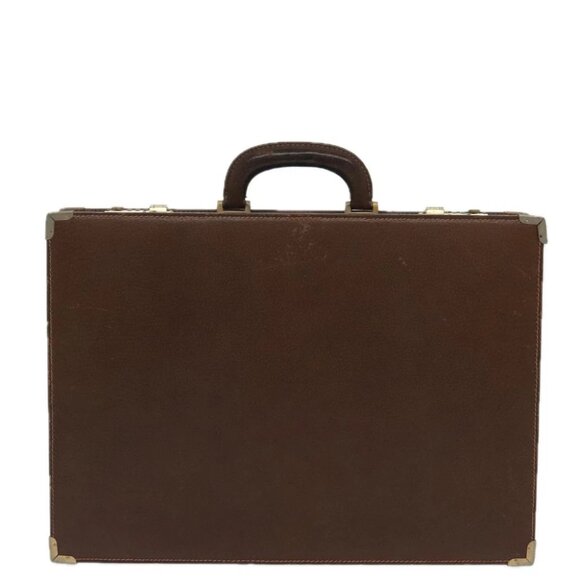 GUCCI Attache Case Trunk Leather Brown Gold - Picture 2 of 15